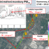 Výsledek analýzy mobilního měření PM10 24.2.2013- cesta MB-Kosmonosy