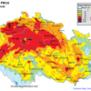 Mapa denních koncentrací PM10 v ČR 21.2.2015, zdroj: ČHMÚ