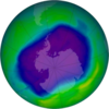 Vizualizace úbytku stratosférického ozonu nad Antarktidou