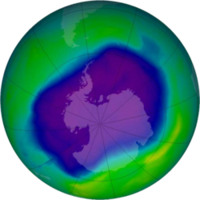 Vizualizace úbytku stratosférického ozonu nad Antarktidou